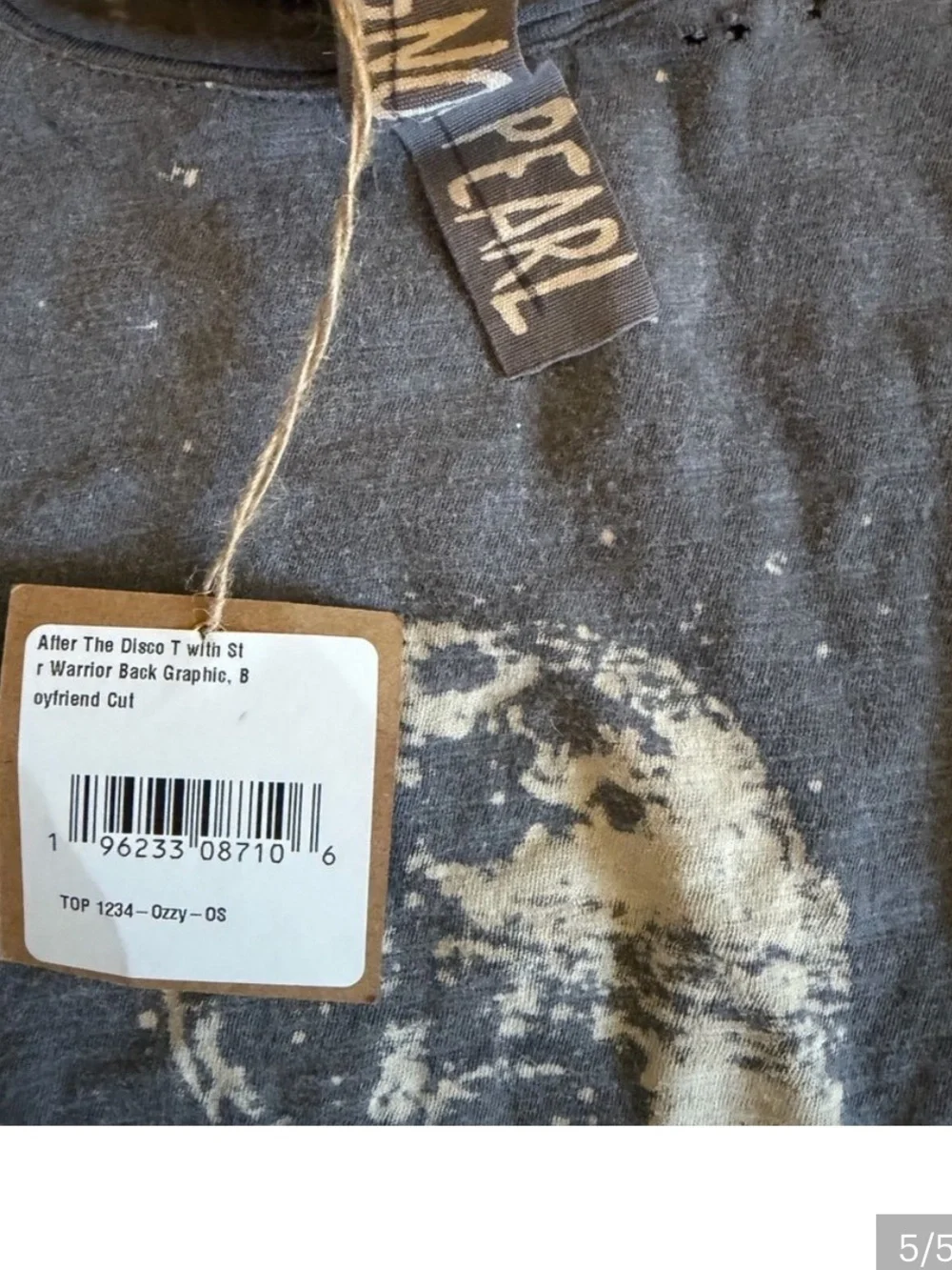 Magnolia Pearl Vintage-Inspired Moon Head Graphic Tee - Black & Dusty Rose - Picture 5 of 5